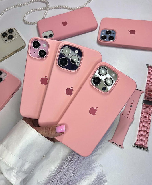 • BABY PINK APPLE SILICONE CASE •