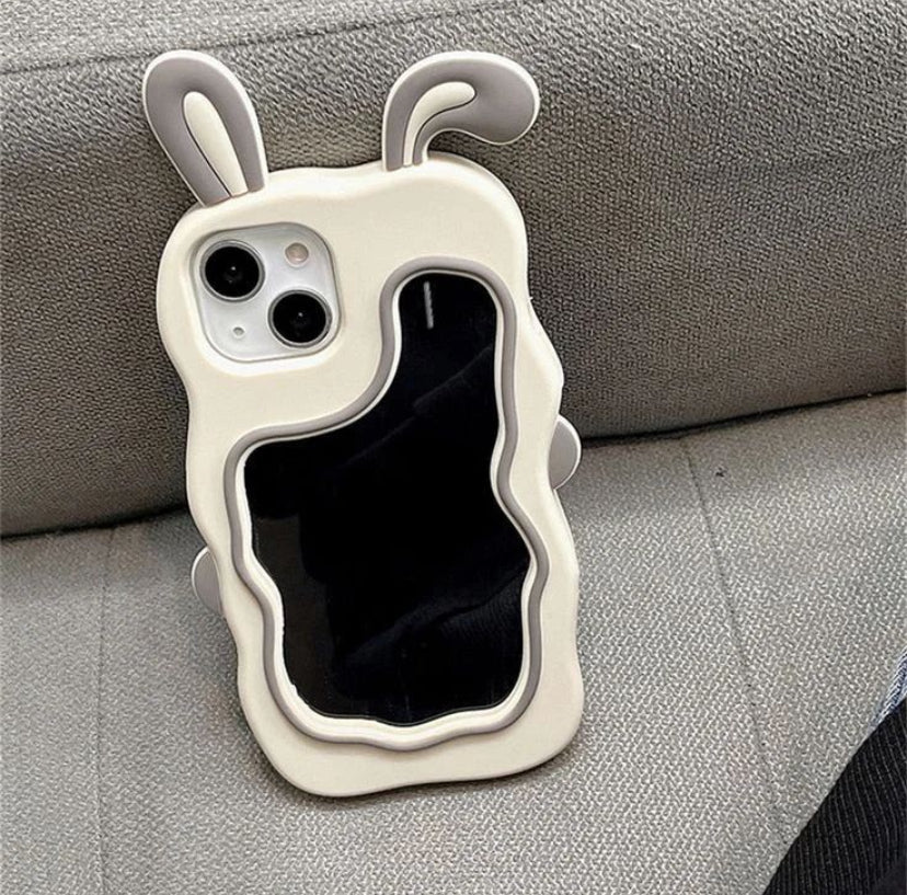 • NEWEST EAR RABBIT MIRROR CASE •
