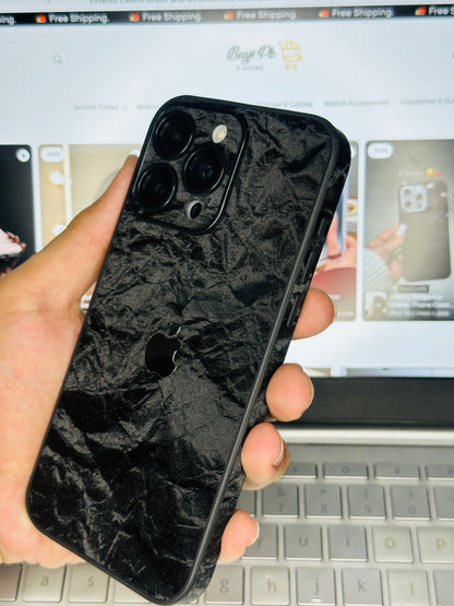 Crushed Black Velvet Case - IP 11 - to - 17 Pro Max