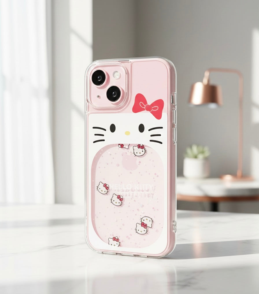 Hello Kitty Glitter Case Semi Transparent Case