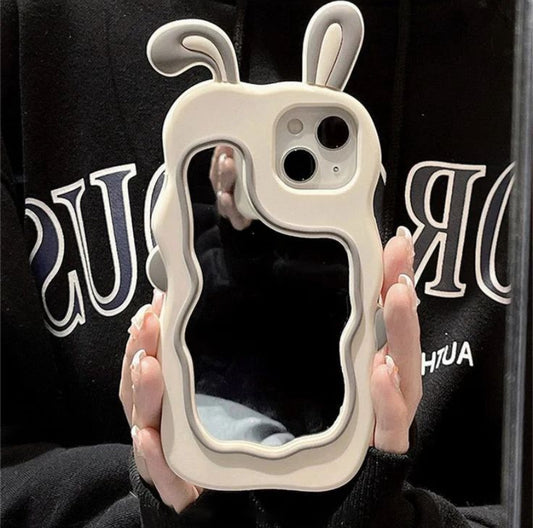 • NEWEST EAR RABBIT MIRROR CASE •