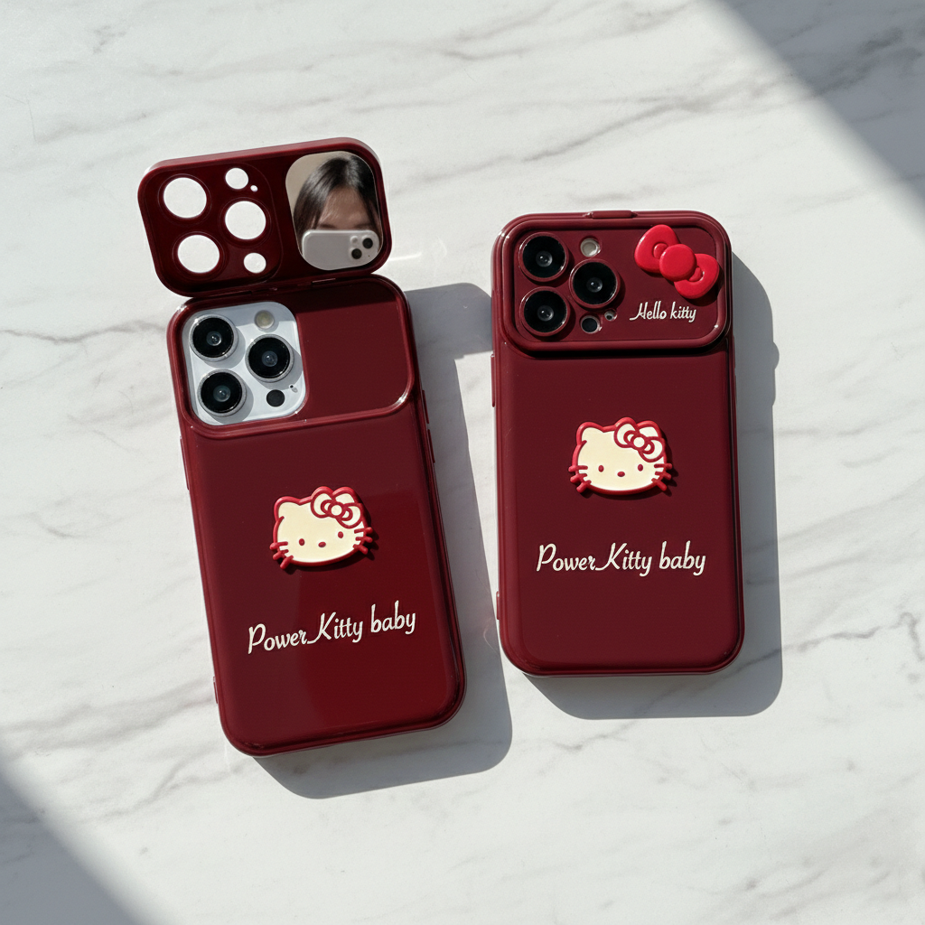 Ruby Kitty Mirror Case (IP 11 to 17 PM)