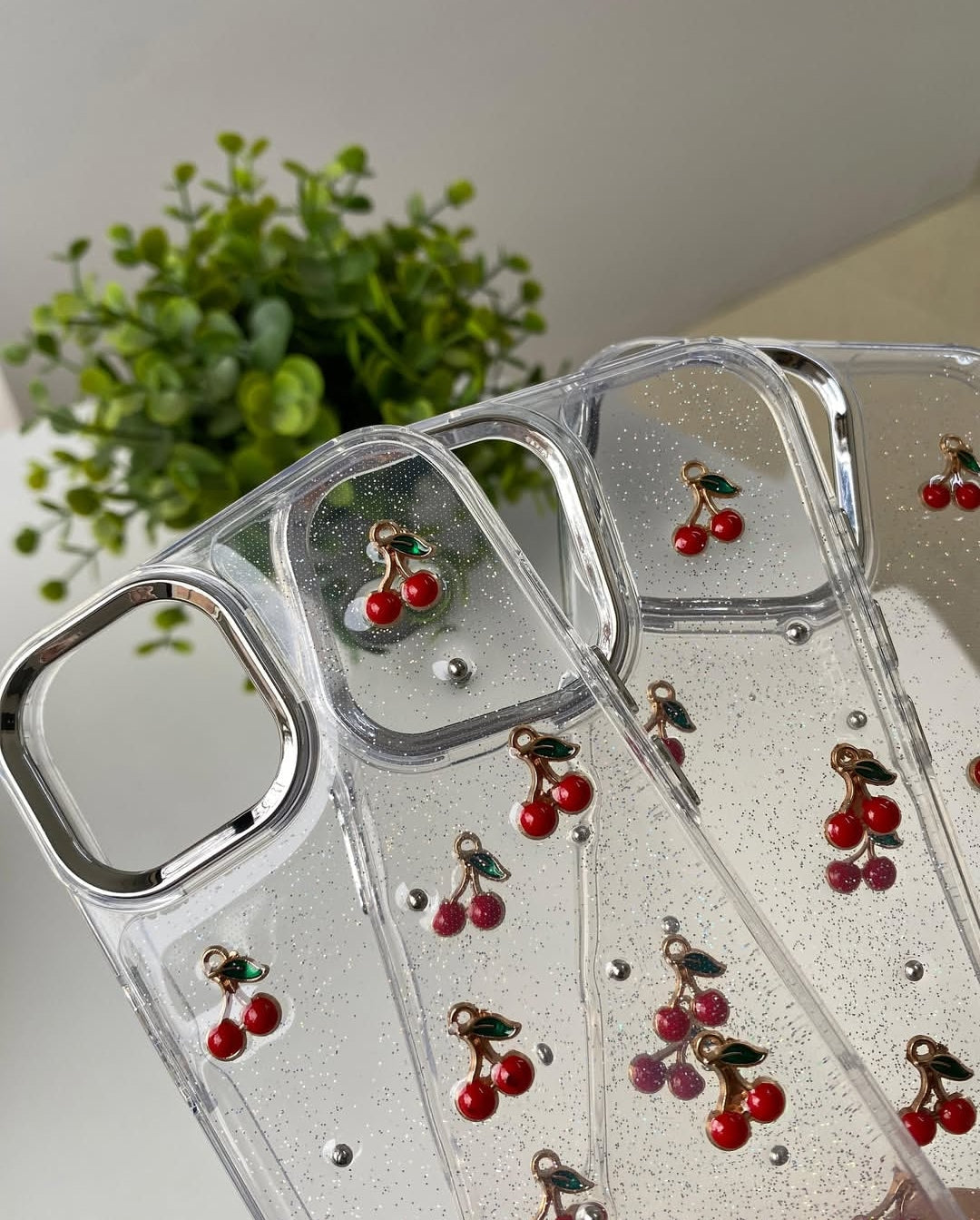 New Cherry 🍒 Shimmer Glittery Case